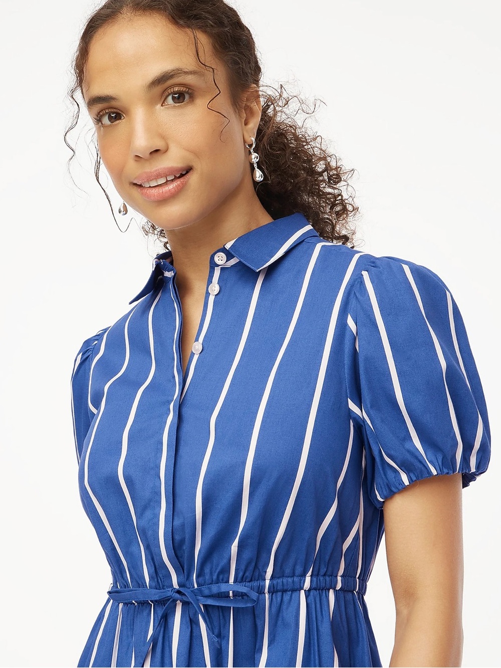 J.Crew Short-sleeve tie-waist mini dress - Picture 2 of 7